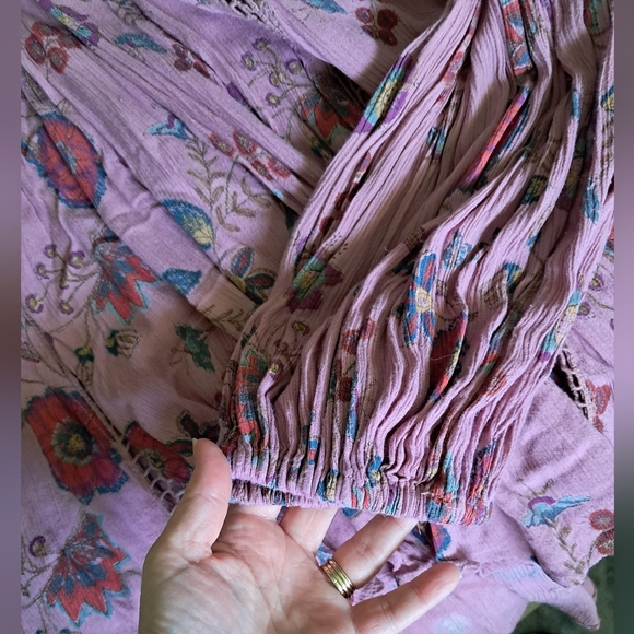 Free People Just the Two of Us Small Pink Floral Crochet Mini Blouse - Picture 14 of 14